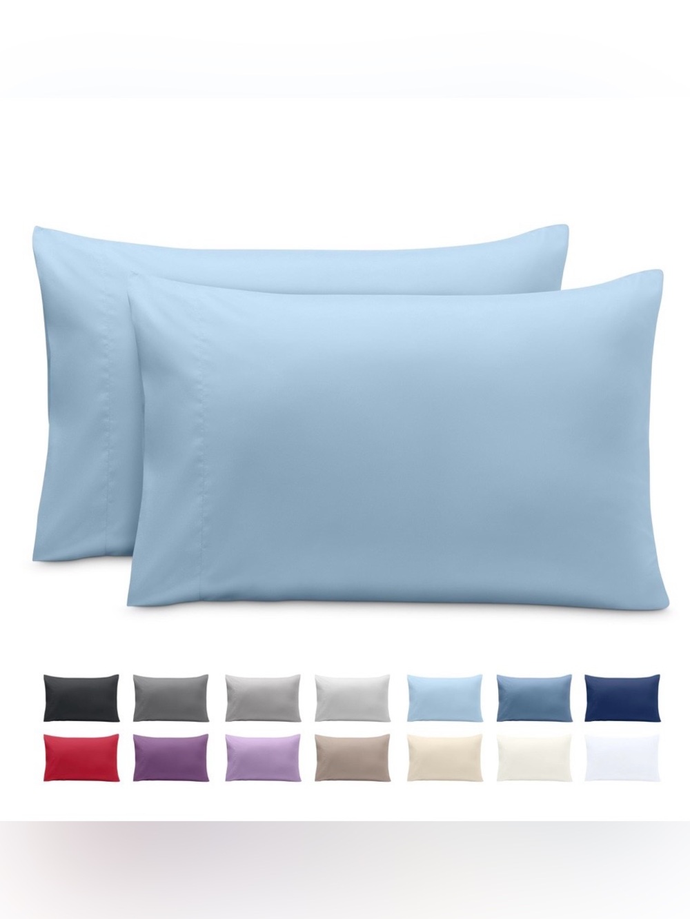 Cooling Pillowcases Double-Brushed Microfiber STANDARD (2-Pack) LIGHT BLUE